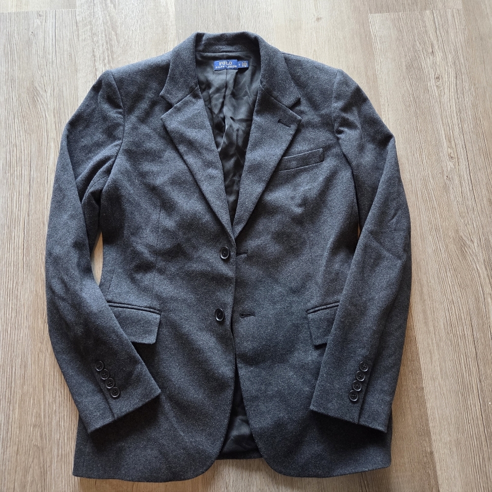 Polo Ralph Lauren Charcoal Gray Blzer Size 6